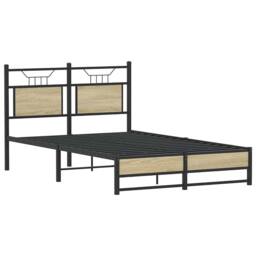 Berkfield Home Bed Frame w/Drawers Frame Smoked Oak 120x190 cm Small Double in Natural - thumbnail 3