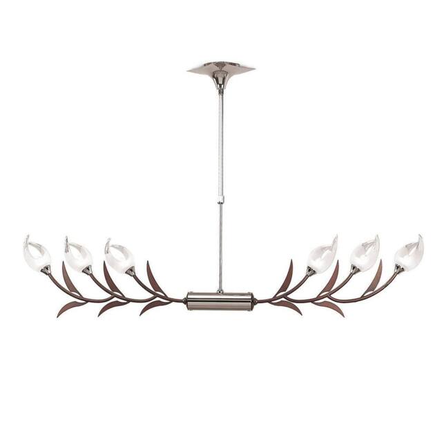 Netlighting Holland Telescopic Linear Pendant Line 6 Light G9 Chrome Wenge in Grey - image 1