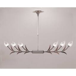 Netlighting Holland Telescopic Linear Pendant Line 6 Light G9 Chrome Wenge in Grey - thumbnail 2