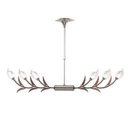 Netlighting Holland Telescopic Linear Pendant Line 6 Light G9 Chrome Wenge in Grey - thumbnail 1