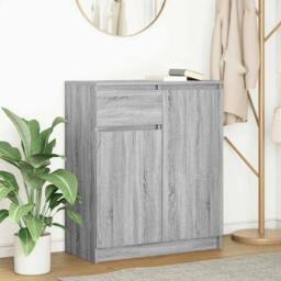 Berkfield Home Sideboard with Drawer Grey Sonoma 71x35x84 cm Engineered Wood - Size: 71 x 35 x 84 cm - thumbnail 2