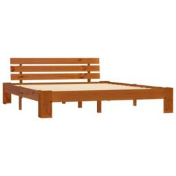 Berkfield Home Modern Bed Frame Honey Brown Solid Pine Wood 180x200 cm Super King - thumbnail 3