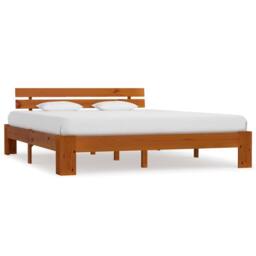 Berkfield Home Modern Bed Frame Honey Brown Solid Pine Wood 180x200 cm Super King - thumbnail 2
