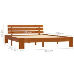 Berkfield Home Modern Bed Frame Honey Brown Solid Pine Wood 180x200 cm Super King - thumbnail 7