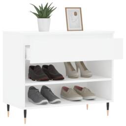 Berkfield Home Shoe Cabinet White 70x36x60 cm Engineered Wood - Size: 70 x 36 x 60 cm - thumbnail 4