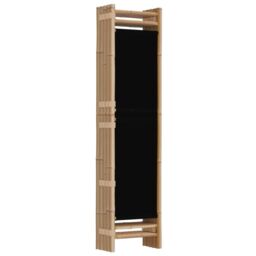 Berkfield Home Folding 5-Panel Room Divider 200 cm Bamboo & Canvas in Black - thumbnail 6