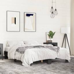 Berkfield Home Bed Frame without Mattress Black 150x200 cm King Size - thumbnail 2