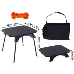 Ventryn Black Folding Camping Table Detachable Legs for Indoor Outdoor Use - thumbnail 2