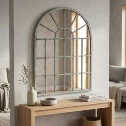 Garden Greatness Relica Rustic Arched Wall Mirror in Brown