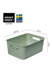 SmartStore Essence Large Sea Salt 'Storage Tray Basket' 11.4L x 3 in Pale Green - thumbnail 2