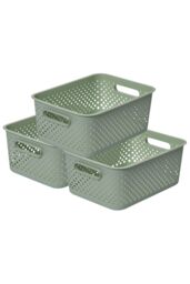 SmartStore Essence Large Sea Salt 'Storage Tray Basket' 11.4L x 3 in Pale Green - thumbnail 1