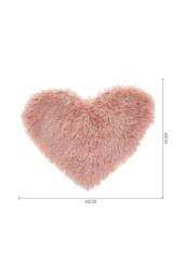 H&O Direct 40*50cm Heart Shaped Long Plush Throw Pillow Cover in Pink - thumbnail 2