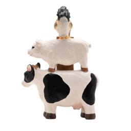 Country Living Resin Stacking Farm Animals Home in White - thumbnail 5