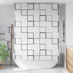 Berkfield Home Shower Roller Blind 150x240 cm Fabric Width 146 cm in White - thumbnail 2