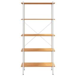 Berkfield Home Sturdy 5-Tier Shelving Unit White & Oak 80x40x163 cm - Size: 80 x 40 x 163 cm
