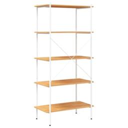 Berkfield Home Sturdy 5-Tier Shelving Unit White & Oak 80x40x163 cm - Size: 80 x 40 x 163 cm - thumbnail 5