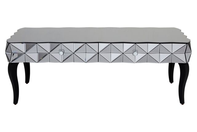 Orsina Distinctive Silver Coffee Table, Geomatric Silver Decorative Table For Hallways, Coffee Table For Patio - image 1