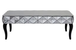 Orsina Distinctive Silver Coffee Table, Geomatric Silver Decorative Table For Hallways, Coffee Table For Patio