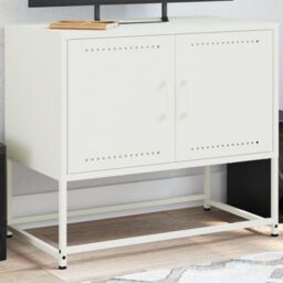 Berkfield Home TV Cabinet White 68.5x39x60.5 cm Steel - thumbnail 1