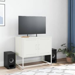 Berkfield Home TV Cabinet White 68.5x39x60.5 cm Steel - thumbnail 3