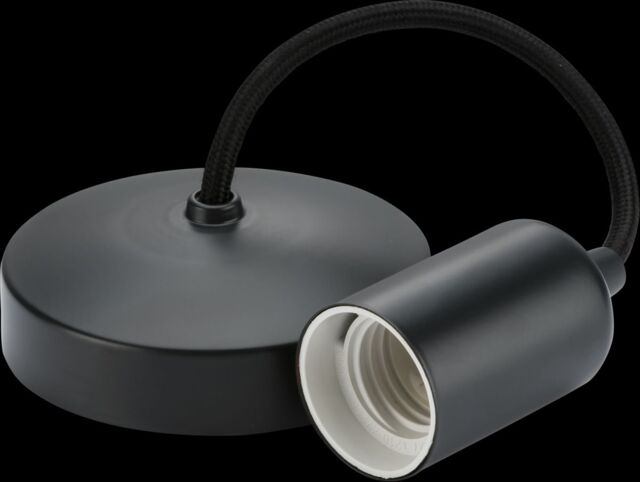 "Netlighting 6"" E27 Contemporary Pendant Set Anthracite 230V IP20 80W in Black" - image 1