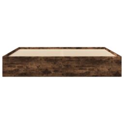 Berkfield Home Bed Frame without Mattress Smoked Oak 180x200 cm Super King Engineered Wood in Brown - thumbnail 5
