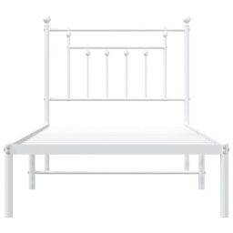 Berkfield Home Metal Bed Frame with Headboard White 90x190 cm Single - thumbnail 6
