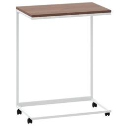 Berkfield Home Side Table with Wheels White 55x35x70 cm Engineered Wood - Size: 55 x 35 x 70 cm - thumbnail 2