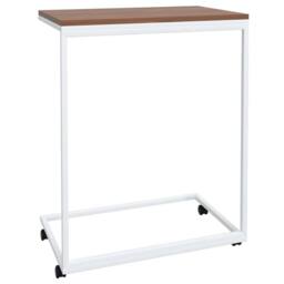 Berkfield Home Side Table with Wheels White 55x35x70 cm Engineered Wood - Size: 55 x 35 x 70 cm - thumbnail 5
