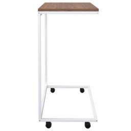 Berkfield Home Side Table with Wheels White 55x35x70 cm Engineered Wood - Size: 55 x 35 x 70 cm - thumbnail 4