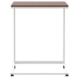 Berkfield Home Side Table with Wheels White 55x35x70 cm Engineered Wood - Size: 55 x 35 x 70 cm - thumbnail 3