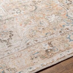 Livabliss Kemer-Washable Beige Grey Blue Traditional Vintage Boho Living Dining Rug in Taupe - Size: 160 cm x 215 cm - thumbnail 3