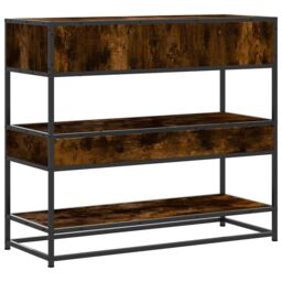 Berkfield Home Console Table Smoked Oak 90x35x80 cm Engineered Wood in Brown - Size: 90 x 35 x 80 cm - thumbnail 7
