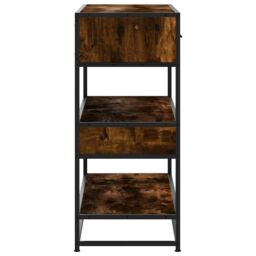 Berkfield Home Console Table Smoked Oak 90x35x80 cm Engineered Wood in Brown - Size: 90 x 35 x 80 cm - thumbnail 6
