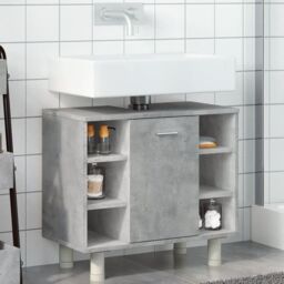 Berkfield Home Bathroom Cabinet Concrete Grey 60x32x53.5 cm Engineered Wood - thumbnail 4
