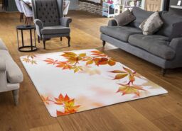 Benjamin Tate Design Autumn Leaves Designer Rug in Natural - Size: Large - thumbnail 2