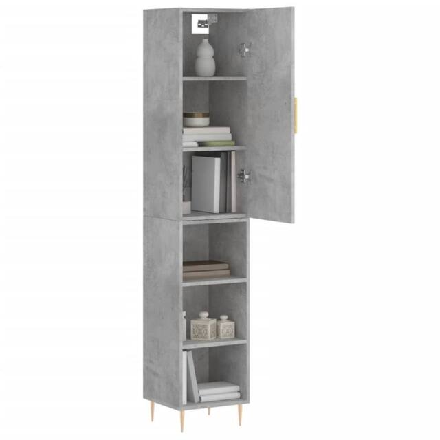 Berkfield Home Highboard Concrete Grey 34.5x34x180 cm Engineered Wood - image 1