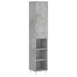 Berkfield Home Highboard Concrete Grey 34.5x34x180 cm Engineered Wood - thumbnail 3