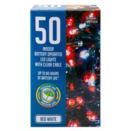 VFM e-Store Christmas Cold White & Red String Lights 30 Bulbs 5m 30cm Lead X 1 - thumbnail 1
