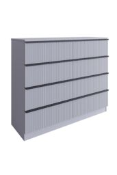 FWStyle Lania Ripple Effect Dark Grey 8 Drawer Chest Of Drawers (H) 77 (W) 114 (D) 40cm - thumbnail 2