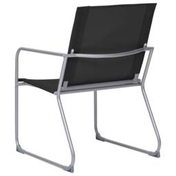 Berkfield Home 4 Piece Garden Lounge Set Fabric & Steel Black - thumbnail 9