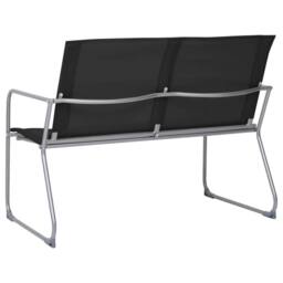 Berkfield Home 4 Piece Garden Lounge Set Fabric & Steel Black - thumbnail 4