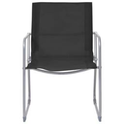 Berkfield Home 4 Piece Garden Lounge Set Fabric & Steel Black - thumbnail 7