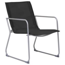 Berkfield Home 4 Piece Garden Lounge Set Fabric & Steel Black - thumbnail 8