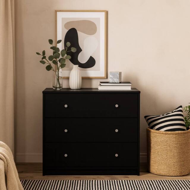 Wyld Haus Tainan Black 3 Drawer Chest - image 1