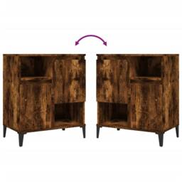 Berkfield Home Sideboard Smoked Oak 60x35x70 cm Engineered Wood in Brown - Size: 60 x 35 x 70 cm - thumbnail 8