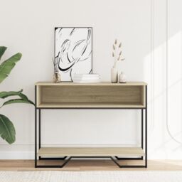 Berkfield Home Console Table Sonoma Oak 100x35x74.5 cm Engineered Wood in Brown - thumbnail 3