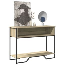 Berkfield Home Console Table Sonoma Oak 100x35x74.5 cm Engineered Wood in Brown - thumbnail 1