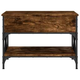 Berkfield Home Coffee Table Smoked Oak 70x50x50 cm Engineered Wood & Metal in Brown - Size: 70 x 50 x 50 cm - thumbnail 5