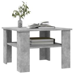 Berkfield Home Coffee Table Concrete Grey 60x60x42 cm Engineered Wood - Size: 60 x 60 x 42 cm - thumbnail 3